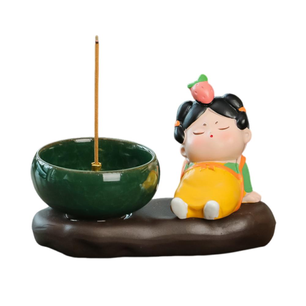 Creative Cartoon Girl Incense Burner Tang Dynasty Lady Cute Sticks Incense Tray Housewarming Gift