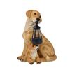 Powered Dog Holding Lamp Garden Statue Mother and Puppy Outdoor Decor for Yard Patio