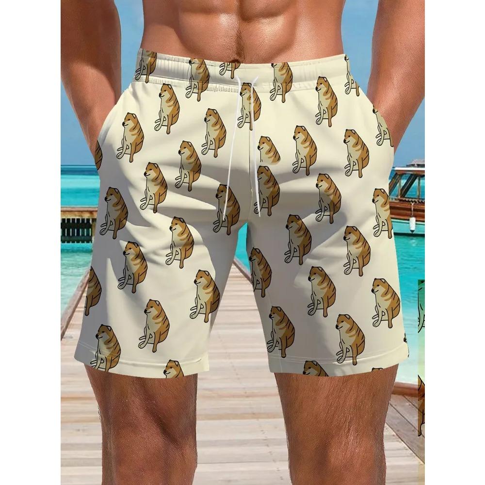 Men's Casual Shorts Outdoor Wear Fish Colorful 3D Printed Shorts Loose Casual Plus Breathable Cool Summer Versatile Shorts