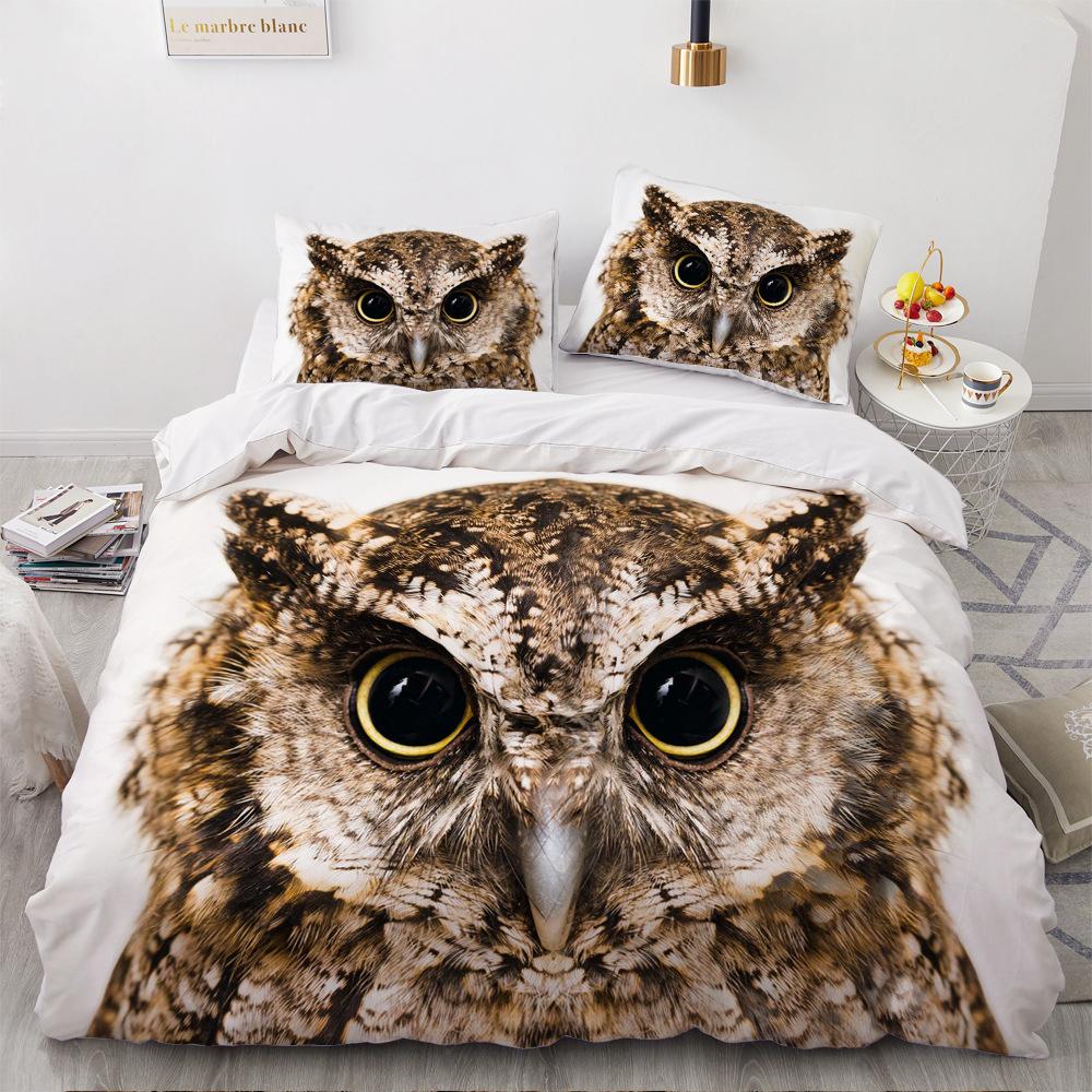 Luxury Golden Owl 3D Comfort Covers Bedding Sets Quilt Duvet Cover Pillowcase Bedclothes Home Textiles Bedroom BedSet Bedspread