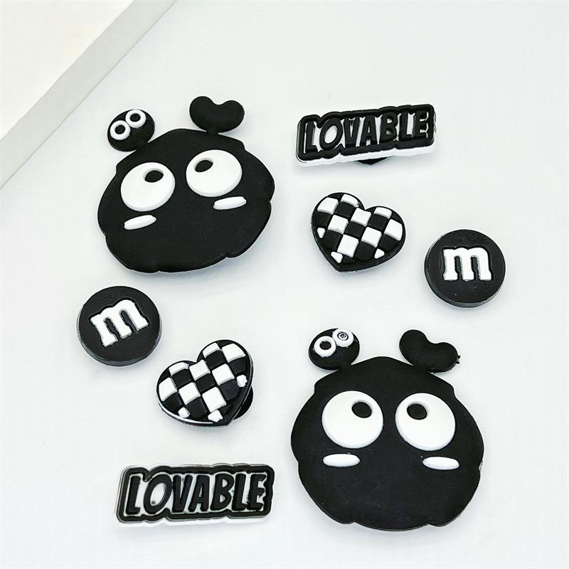 8Pcs/Set Coal Ball Series Shoe Accessories Charms Hole Shoe Decoration For Clogs Bubble Slides Sandals Gift For Birthday