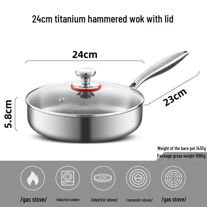 Padella Piatta in Titanio: Non rivestito, Antiaderente, Rimovibile, Compatibile con fornelli a gas, Realizzato in lega di titanio. Perfetto per Bistecche e Cucina Casalinga.