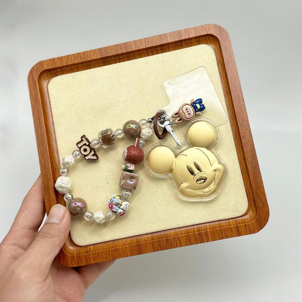 Mickey Mouse 999 Pure Gold Mobile Keychain Pendant - Cute Cartoon Souvenir Charm