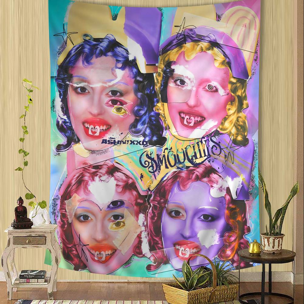 Ashnikko Rapper Weedkiller Printed Large Wall Tapestry Hanging Tarot Hippie Wall Rugs Dorm Home Decor