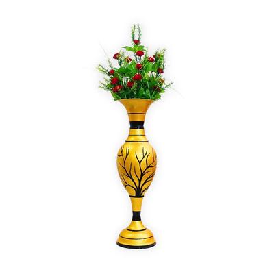 Flower Vase Big Size for Living Room Corner - 25 Inches Long - Golden Tree | Pack of 1