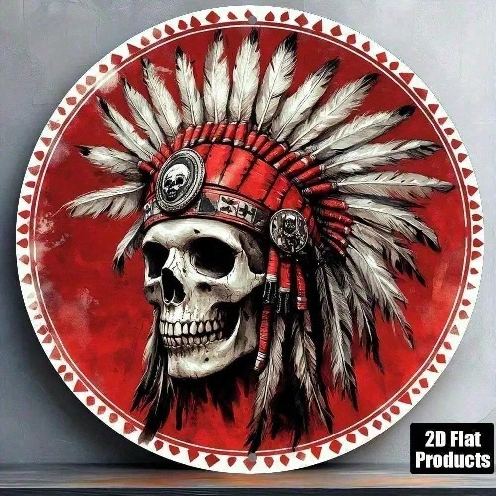 

EpicDeal Vintage Skull Metal Wall Art 8x8 Inch Flat Aluminum Plaque Gothic Punk Home Decor різнокольоровий