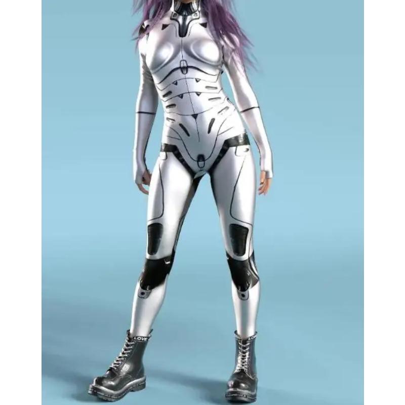 Cyber Punk Phantom Mechanical Armor Jumpsuit Cosplay Zentai Suit Costume Steampunk Party Shows Performance Bodysuit