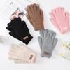 Fashion New Women Warm Thick Plush Knitted Gloves Useful Touch Screen Lady Autumn Winter Keep Warm Riding Skiing Outdoor Gloves