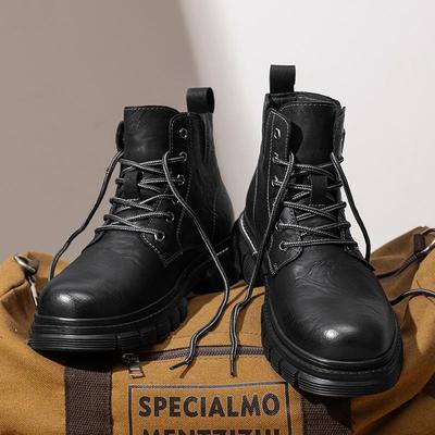Męskie wodoodporne buty trekkingowe w stylu Martina - Brytyjskie, wysokie, z grubą podeszwą, antypoślizgowe, na jesień/zimę