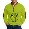 Christmas Men's Outdoor Zipper Long Sleeved Casual Top Sweatshirt