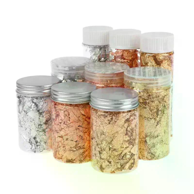 2/5/10g Metallic Foil Flakes Gold Foil Flakes Colorful Alloy Foil Flakes For Arts Nails Painting DIY Crafts Decor Jewelry Making
