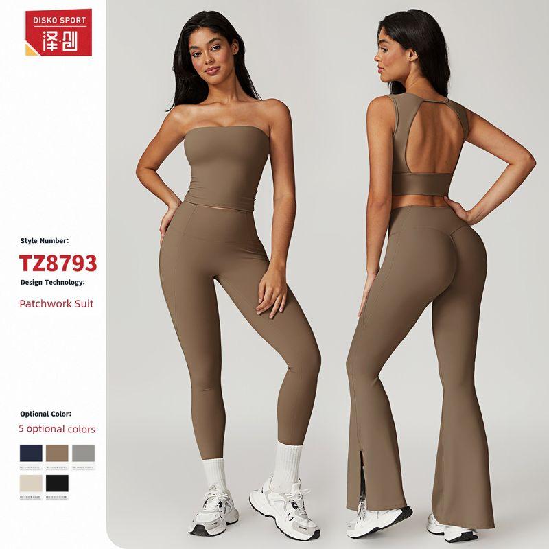 Guangzhou Zechuang Clothing Co., Ltd. Fashion Brushed Back Tight Yoga Suit Female High Waist Hip Lifting Sport