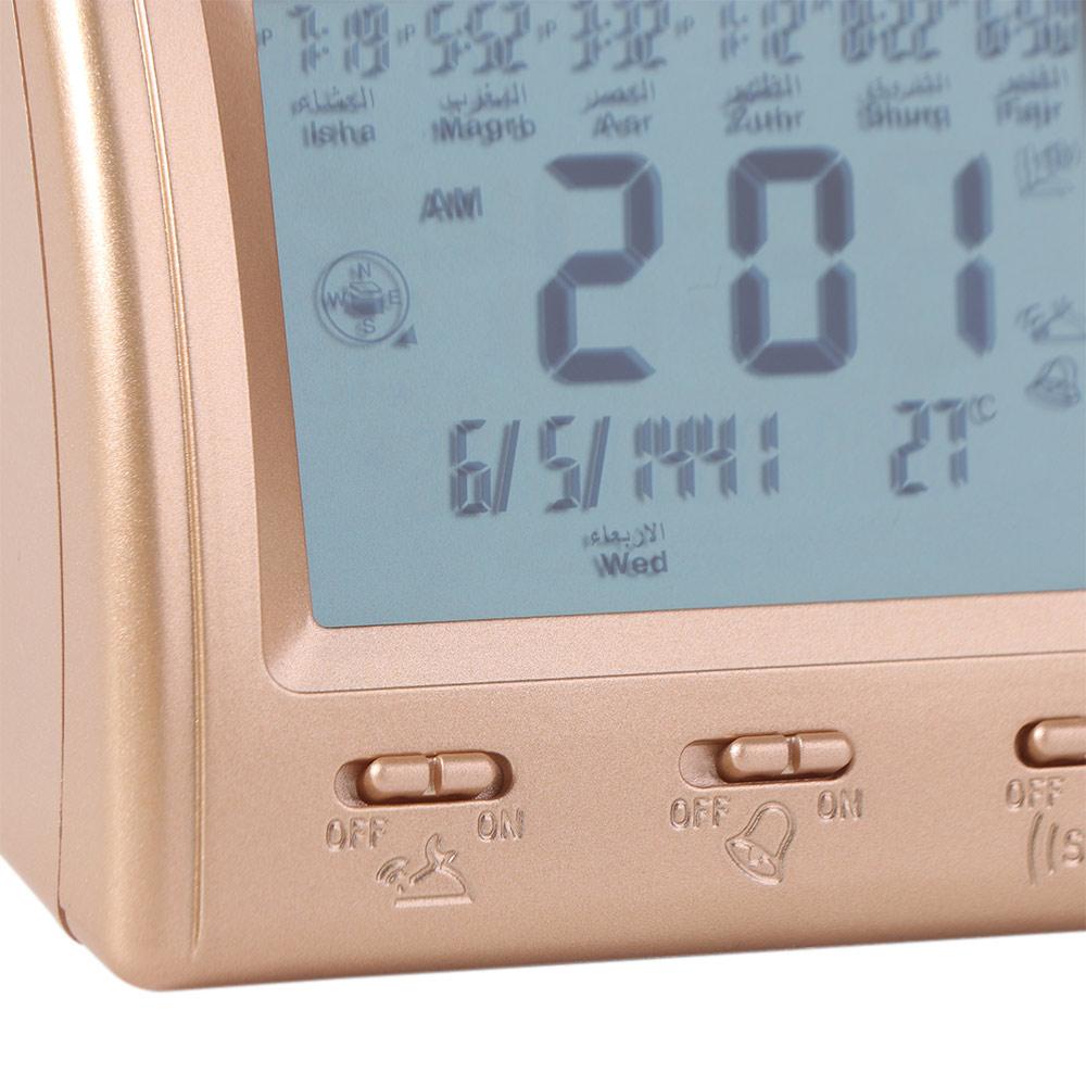 Multi-purpose Automatic Digital Clock Hijir Calendar Prayer Alarms Tabletop Muslim Clock  Mecca