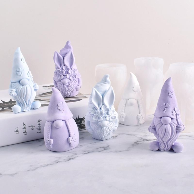 Christmas Gnome Candle Silicone Mold for DIY Candle Soap Plaster Desk Ornament Gnome Ornament Christmas Party Decor