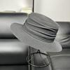French Flat Edge Straw Hat Women's Summer Elegant Flat Top Sunshade Sunscreen Beach Top Hat Shows a Small Tide