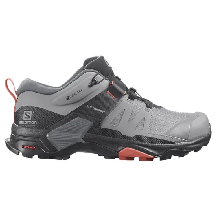 SALOMON X Ultra 4 Comfortable Shock Absorbing Durable Breathable Low Top Outdoor Functional Shoes Women Shoes Alloy-Gray 416231