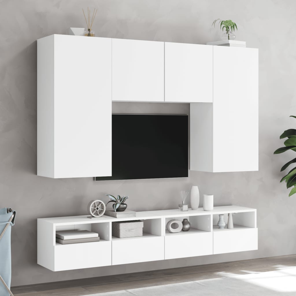 TV Wall Cabinet White 100x30x30 Cm Particleboard