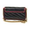 Gucci GG Marmont Quilted Leather Chain Shoulder Bag Black Red Daily Party 574969-0OLFX-8277