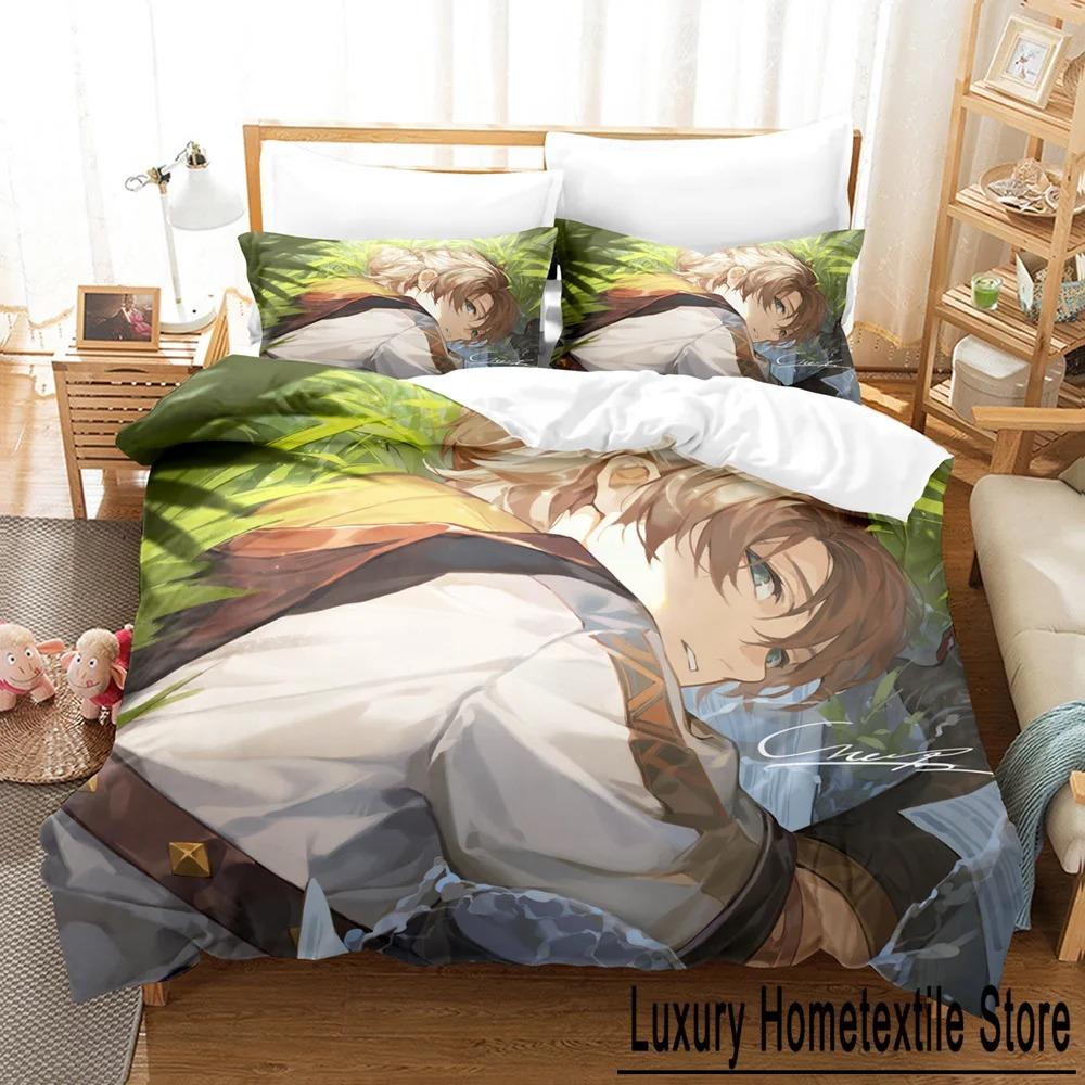 Cartoon Bedding Set Genshin Impact Game Kids 3d Duvet Cover Set Comforter Bed Linen For Children Boy Decor Bedclothes