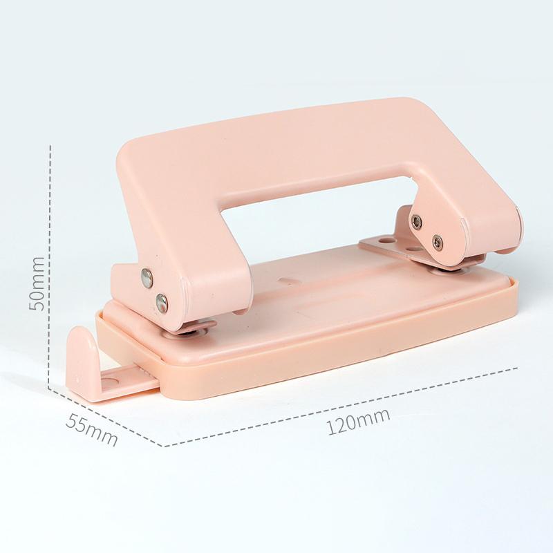 Mini 2-Hole Punching Machine Diy Hole Punching Detection Book Page Stitcher Office Stationery Macaron Color