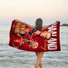 1pc Haaland Beach Towel with Custom Name, Beach and Seaside Swimming Pool Equipment, Fashion Pattern, Rectangular, Travel Essential