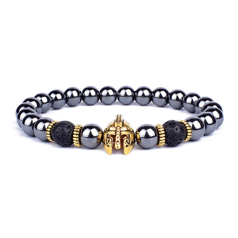 Vintage Lion Head Beaded Bracelets Men Obsidian Lava Stone Dog Paw Charm Bracelets & Bangles for Women Friendship Jewelry Gift