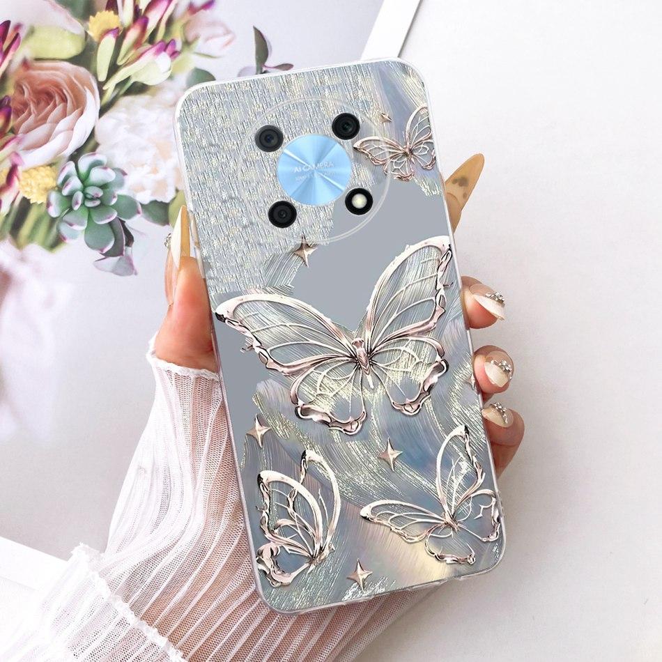 For Huawei Nova Y90 Y91 Cute Flower Butterfly Cat Painted Case For Huawei NovaY90 NovaY91 Soft Silicone TPU Phone Cases