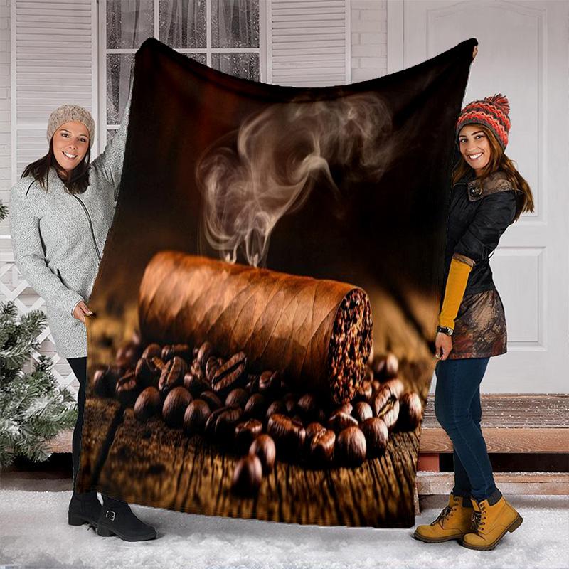 Coffee Bean Cigar Blanket Soft Comfortable All Seasons Perfect Sofa Office Naps Trips Birthday Gift Christmas Present