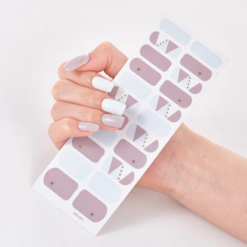 Baking Free Fashionable Blue Diamonds Nail Art Stickers Collection Manicure DIY Nail Polish Strips Wraps for Party Decor