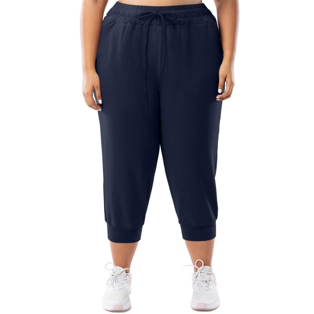 Women's Fashionable Casual Loose-Fit Cuffed 7/8-Length Plus Size Athletic Joggers
