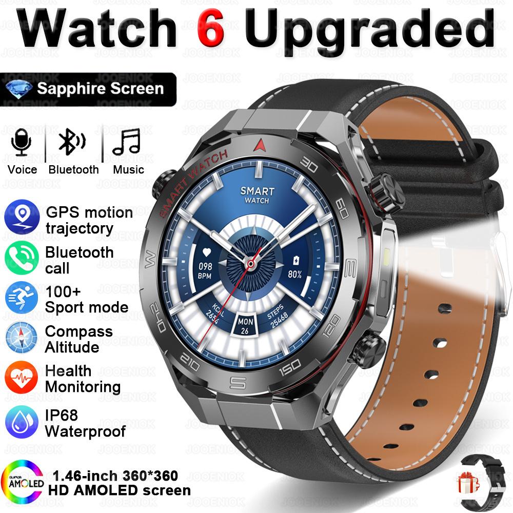 New Bluetooth Call Smart Watch Men Heart Rate Health Monitoring Altitude Air Pressure Detection LED Flashlight Smartwatch