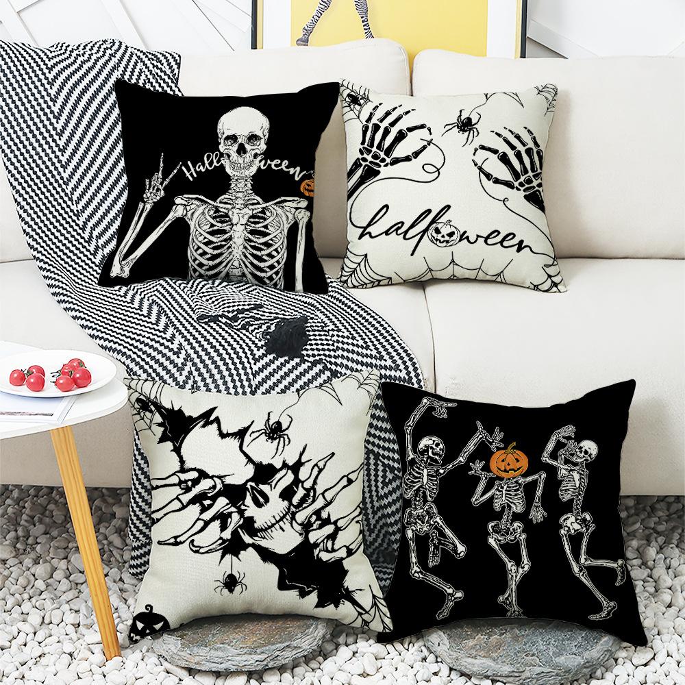 Halloween Day of The Dead Decorative Pillow Skull Pillow Case Living Room Decoration Sofa Pillow Bedside Pillow