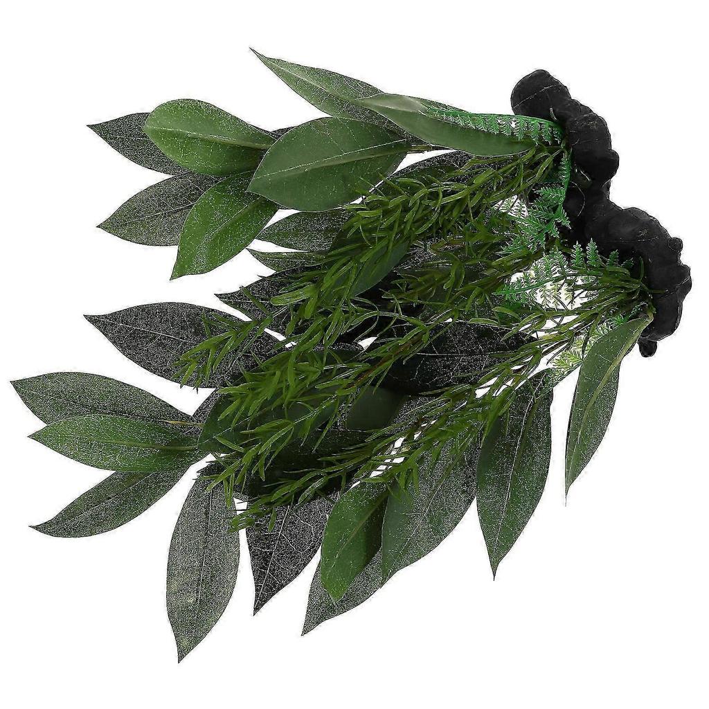 Fish Tank Decoration Imitation Plastic Aquatic Plant Underwater Ornament Desktop Decor Green 30X14X6.5cm 1Pcs