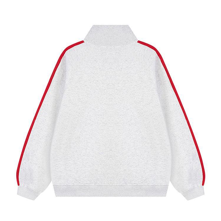 Vielseitiges Fleece-Sweatshirt mit Reißverschluss, drei Streifen und Stehkragen