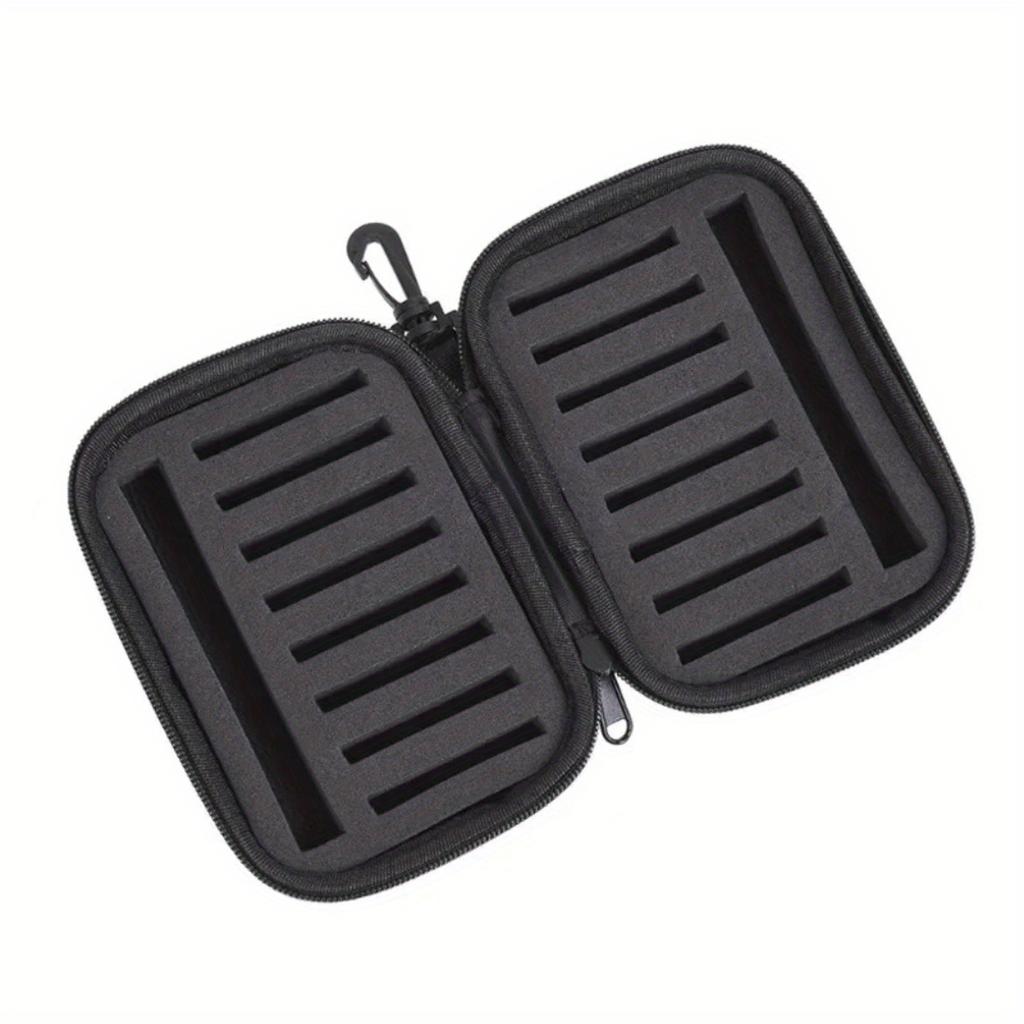 Portabale Fly Fishing Lure Spinner Spoon Bait Black Storage Box Professional 16 Slots Hard EVA Storage Case Container Bag