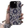Retro Blue Pattern for Apple iPhone 14/15 Pro, 16 Pro Max, 17 Air - Trendy & High-end Design