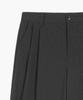 GLW Double-Pleat Wide Striped Slacks Charcoal