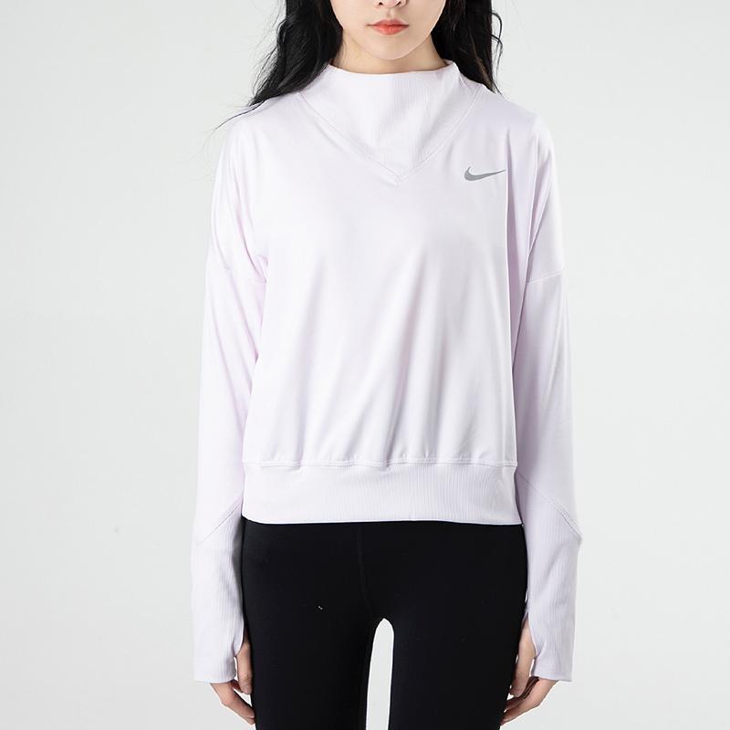 Nike Running Training Pullover Long Sleeve Sports T-Shirt Women Tops Pink DA1057-573