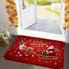 1Pcs Christmas Kitchen Rug, Santa Claus Reindeer Print Floor Mat, Non Slip Washable Carpet, Holiday Decorative Rug for Kitchen Entryway Home Decor