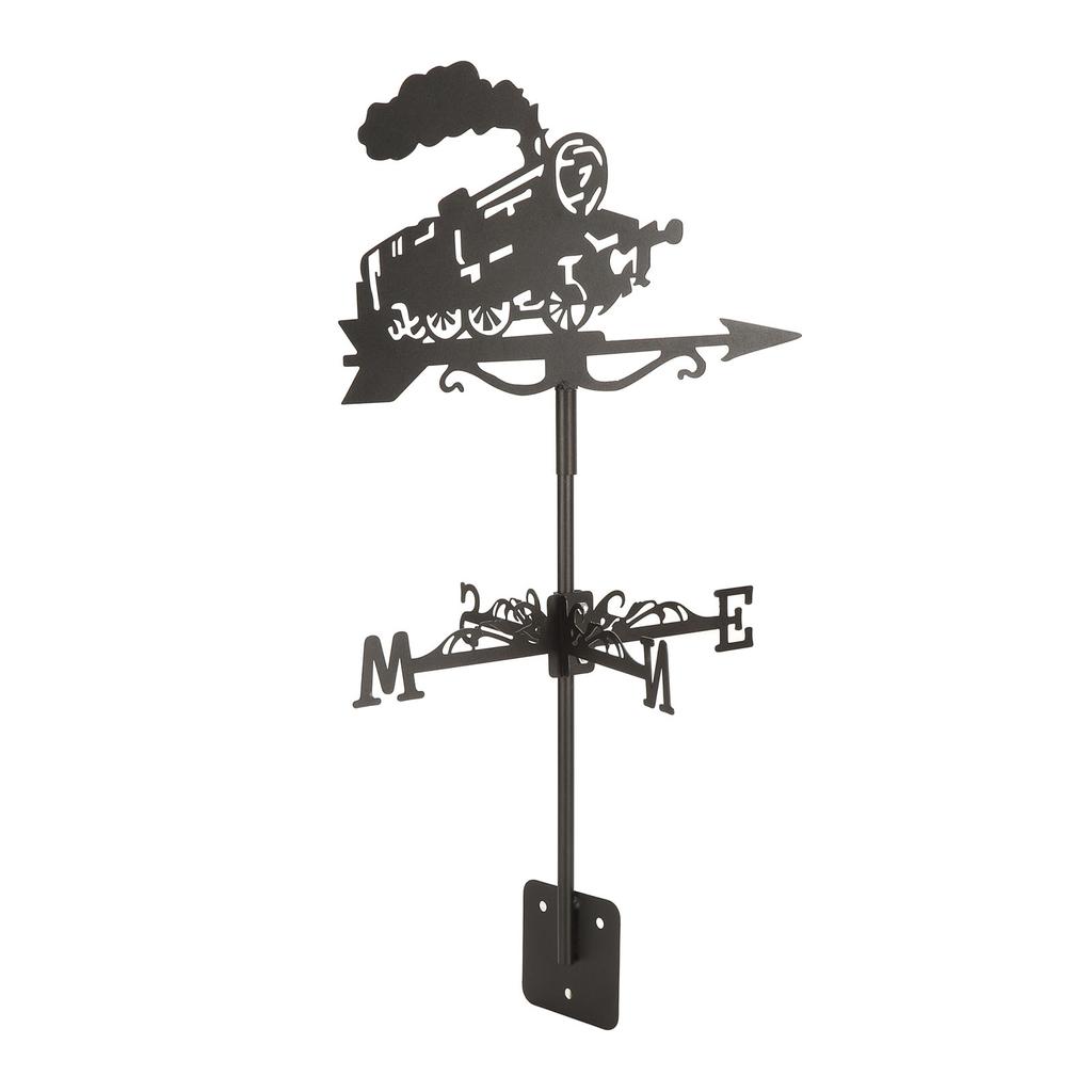 Vintage Design Black Metal Weather Vane, Wind Direction Indicator for Home Garden Decor