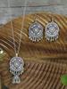 Bohemian Style Earring Necklace Set with Retro Ethnic Style Inlaid Multi-color Zircons for Women's Set