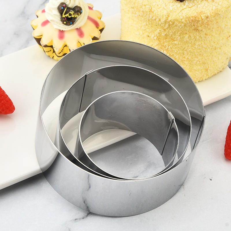 4/6/8 Inch Round Stainless Steel Cake Ring Baking Mold Biscuit Cutter English Muffin Ring DIY Tart Making Kitchen Basic Bakeware