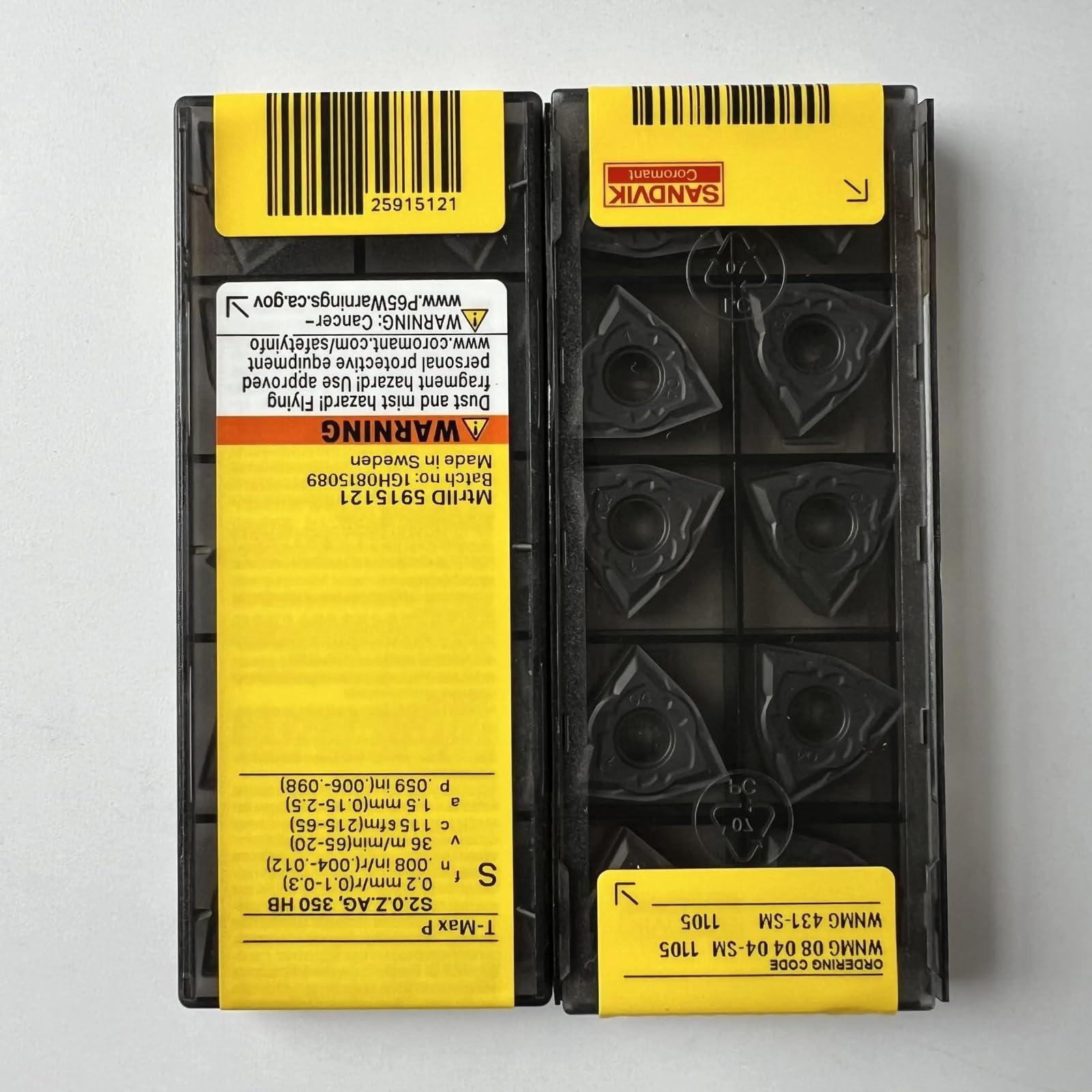 

Original Sandvik / WNMG080404-SM 1105 /CNC lathe carbide blade tool 10 Pcs