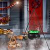 Decorations Outdoor,Witches Cauldron For Yard Decorations,Large Witches Cauldron On Tripod With String Lights, Skeleton And Eyeballs