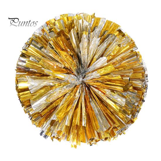 Cheerleading Bouquet Metallic Foil Hand Flowers Kids Teens Sports Team Ball Game Cheerleader Streamers Pom Poms