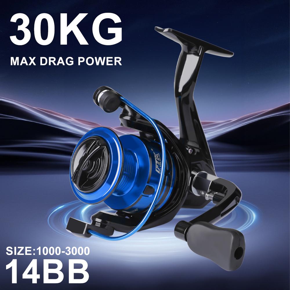 FTK Mulineta Spinning 1000 2000 3000 14BB Tambur Forță Maximă de Frânare 30 Kg Aluminiu Apă Sărată Mulinetă Spinning Pescuit