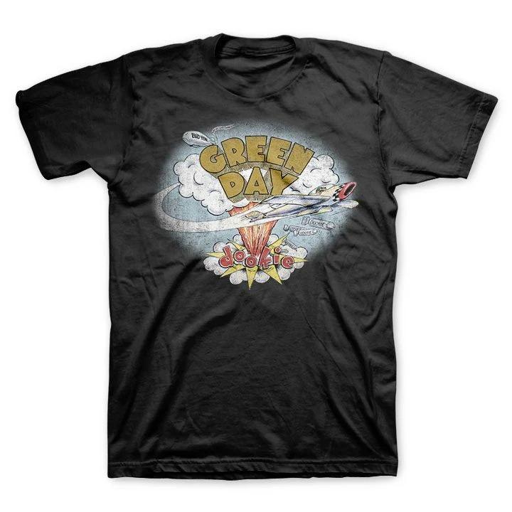 Green Day Dookie Rocket Casual T-shirt Luxury Brand for Men and Women Top S разноцветный
