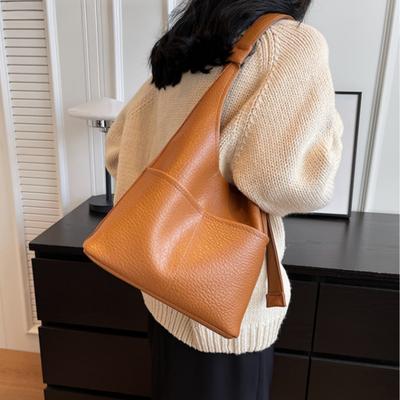 Lychee Pattern 2-IN-1 Women Shoulder Bags Soft Large Capacity Shopper Totes Winter Latest Trends Cross Body Hobo Bag