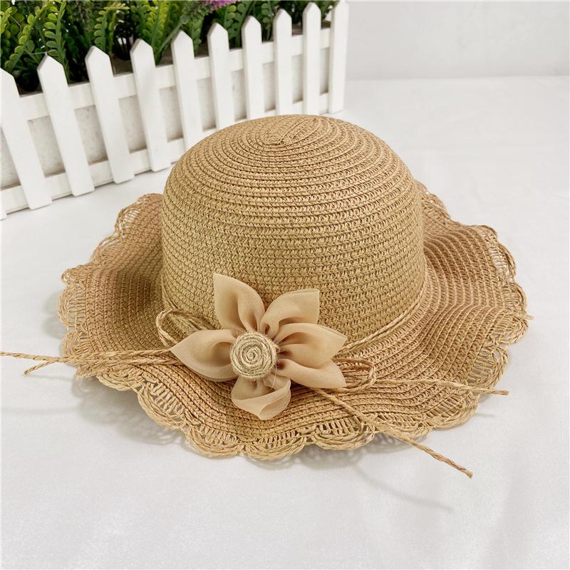 Kids Sun Hat Girls Spring Summer Straw Hat Sun Hat Sun Hat Princess Lace Flower Bag Beach Hat