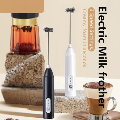 MINI Milk Frother USB Rechargeable 3 Speeds Foam Maker Coffee Whisk Mixer Electric Handle Blender Egg Beater Hot Cooking Tools